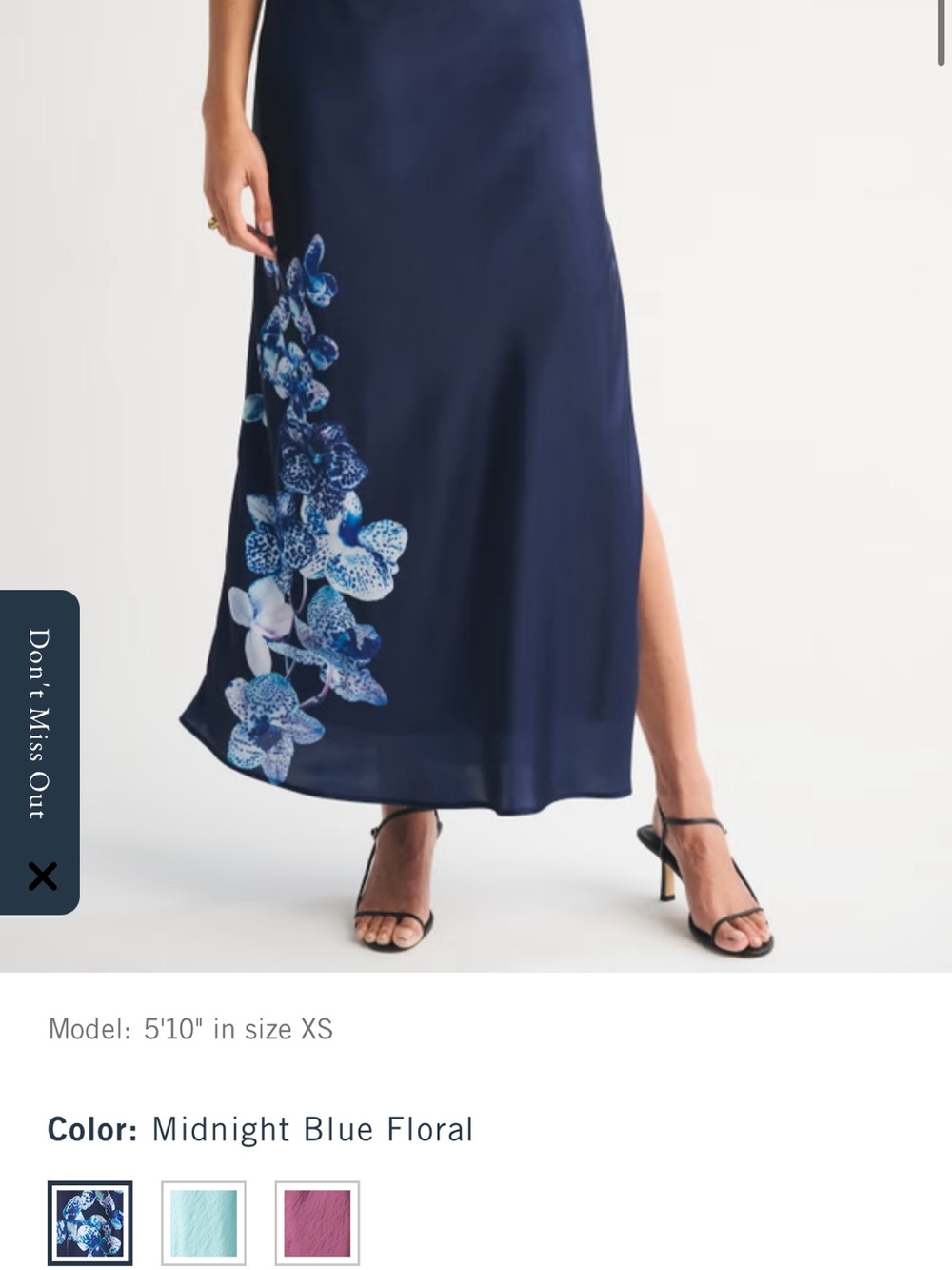 Abercrombie & Fitch high rise slip Floral maxi Slip Skirt